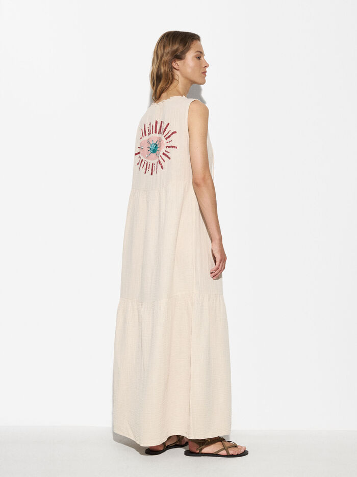 Long Dress With Back Application