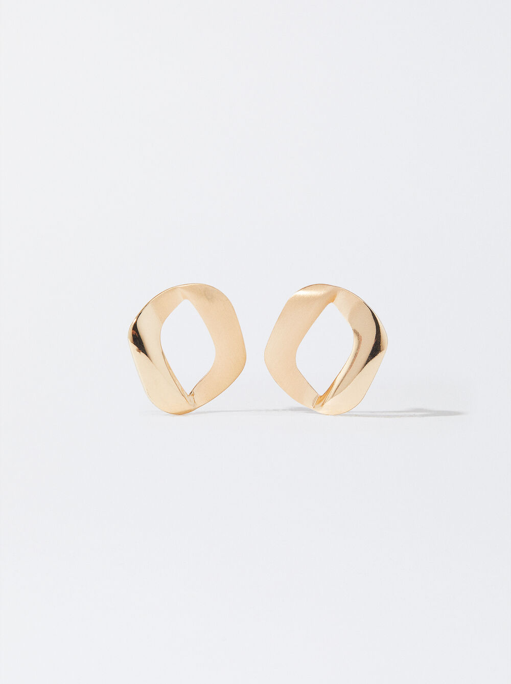 Gold Earrings With Matte Effect image number 0.0