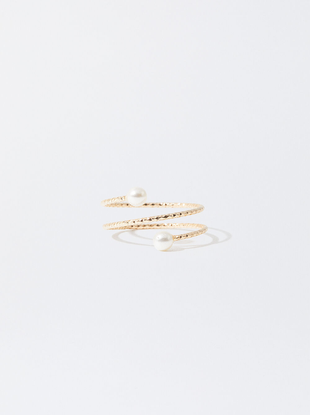 Spiral Ring With Pearls image number 0.0
