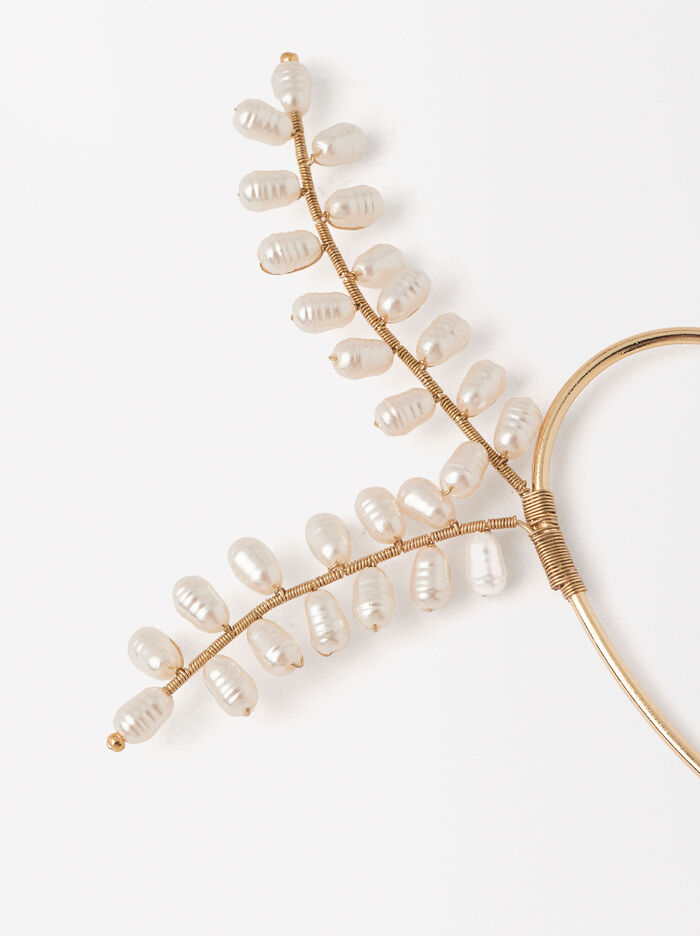 Golden Ear Cuff With Pearls