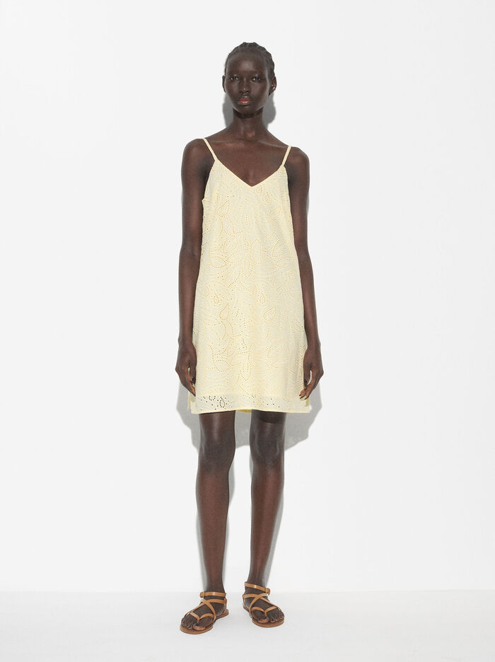 Online Exclusive - Kleid Mit Durchbrochener Stickerei