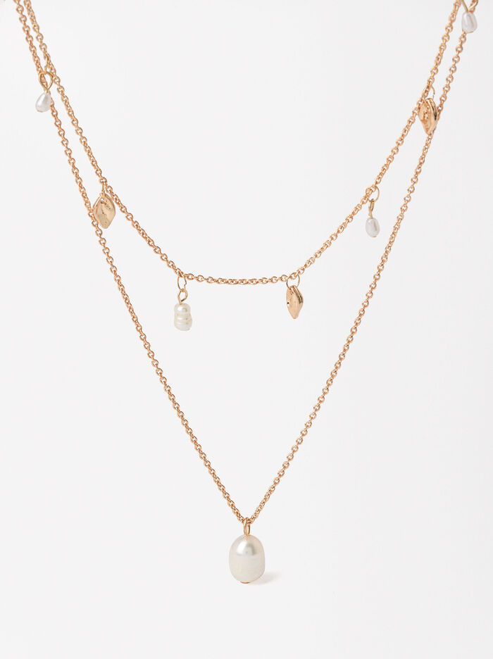 Double Necklace With Pearls