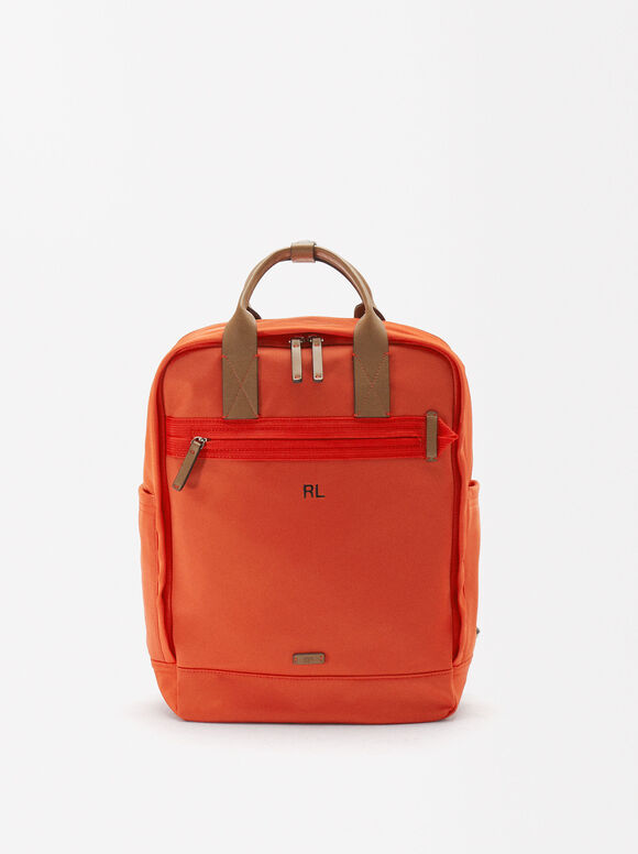 Personalized Nylon Cabin Backpack, Orange, hi-res