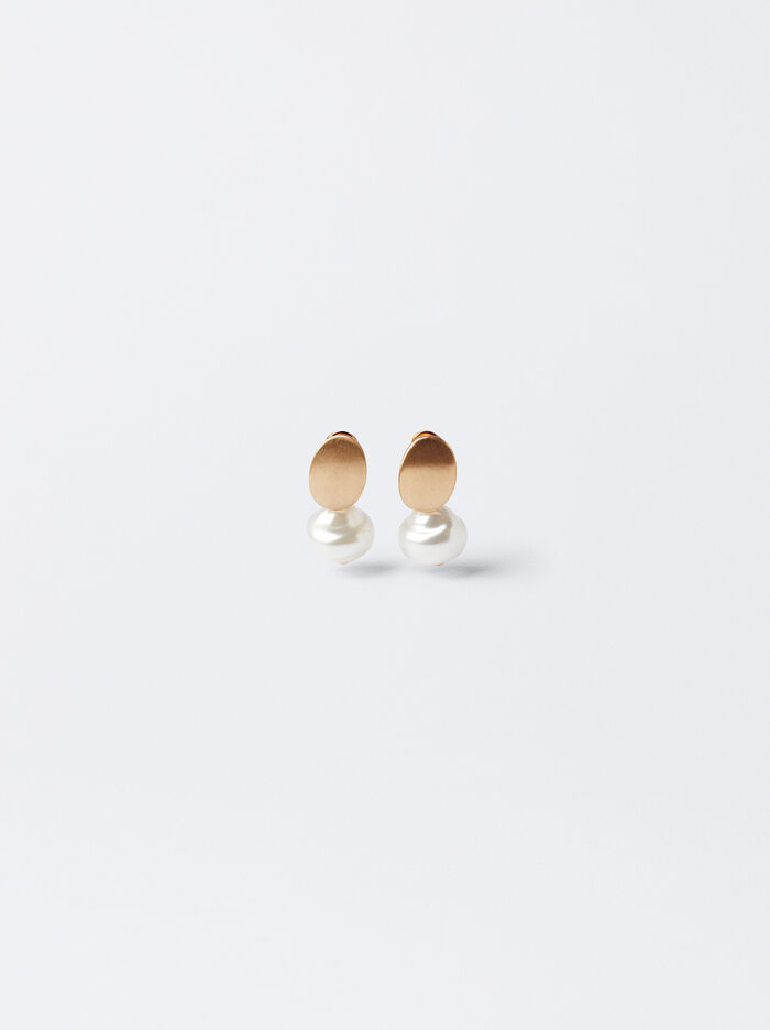 Short Earrings With Pearl