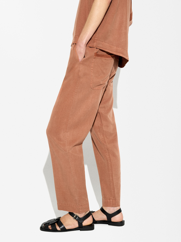 Adjustable Loose-Fitting Trousers Pants With Drawstring