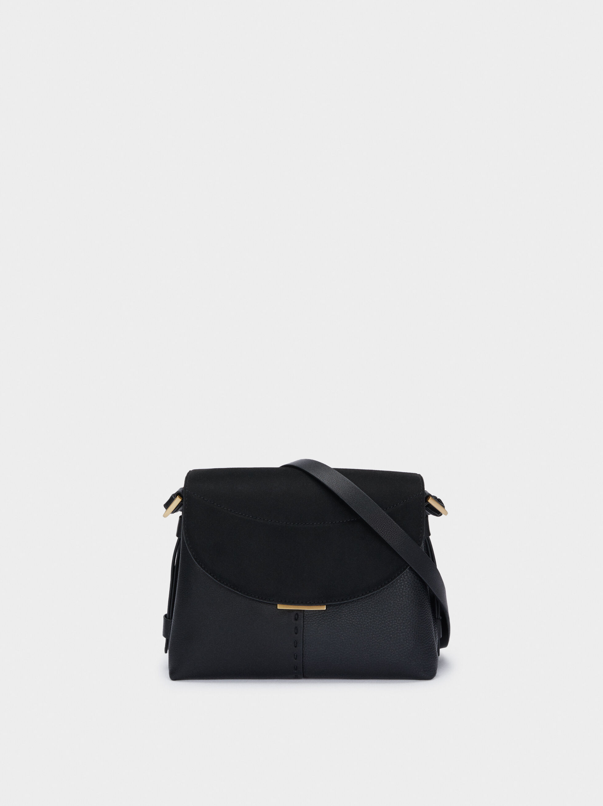 black suede crossbody bag