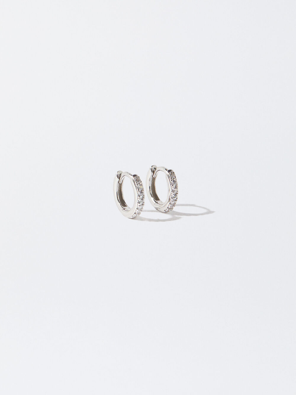 925 Silver Personalised Hoop Earrings With Zirconias image number 0.0