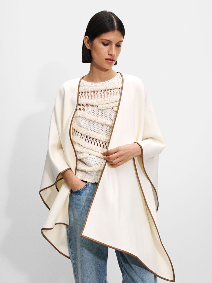 Poncho De Punto Com Detalle De Costura 