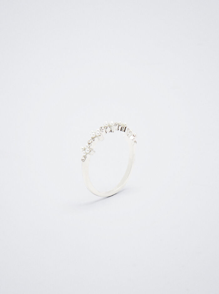 Ring With Faux Pearls