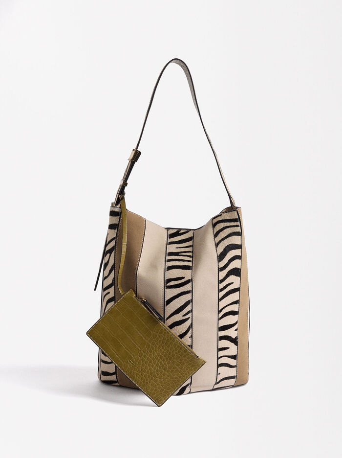 Bolso De Hombro Con Piel Estampado Animal 