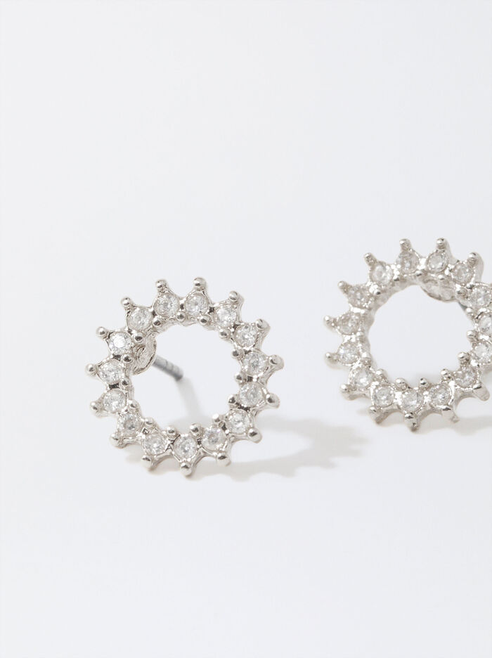 Silver-Plated Earrings With Cubic Zirconia