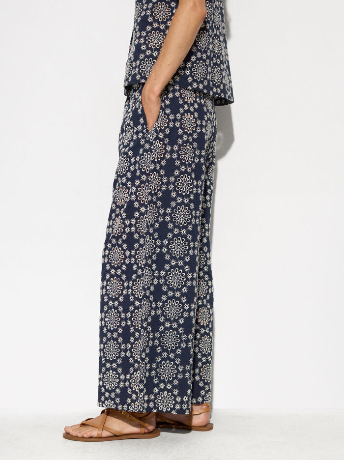 Online Exclusive - Perforated Embroidered Pants