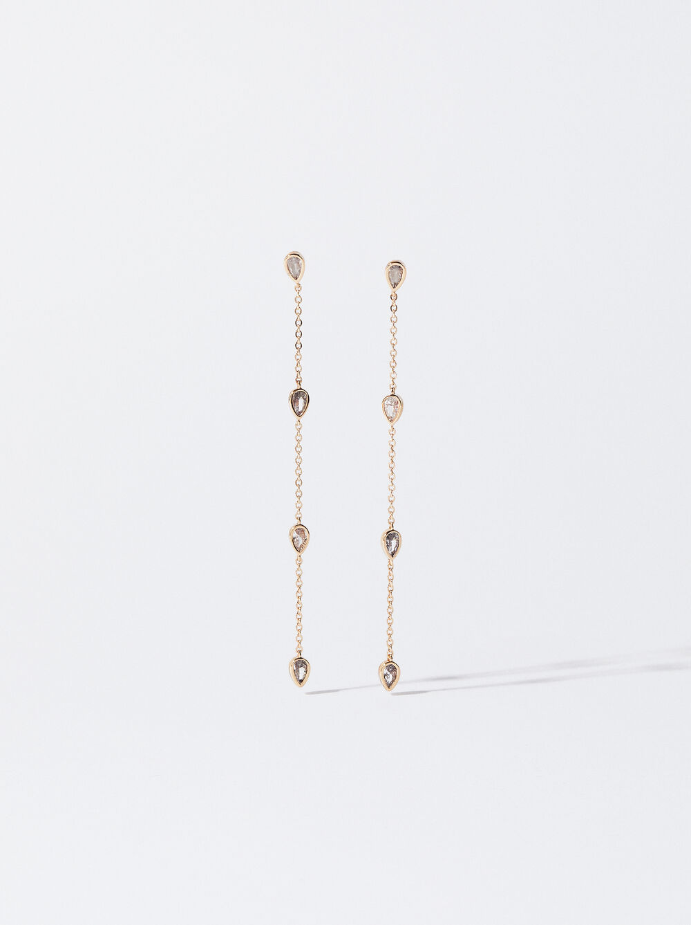 Golden Earrings With Zirconia image number 0.0