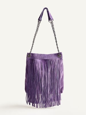 Leather Crossbody Bag With Fringes image number 0.0