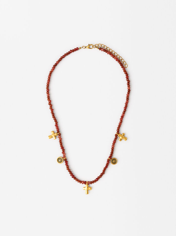 Necklace With Stones And Charms