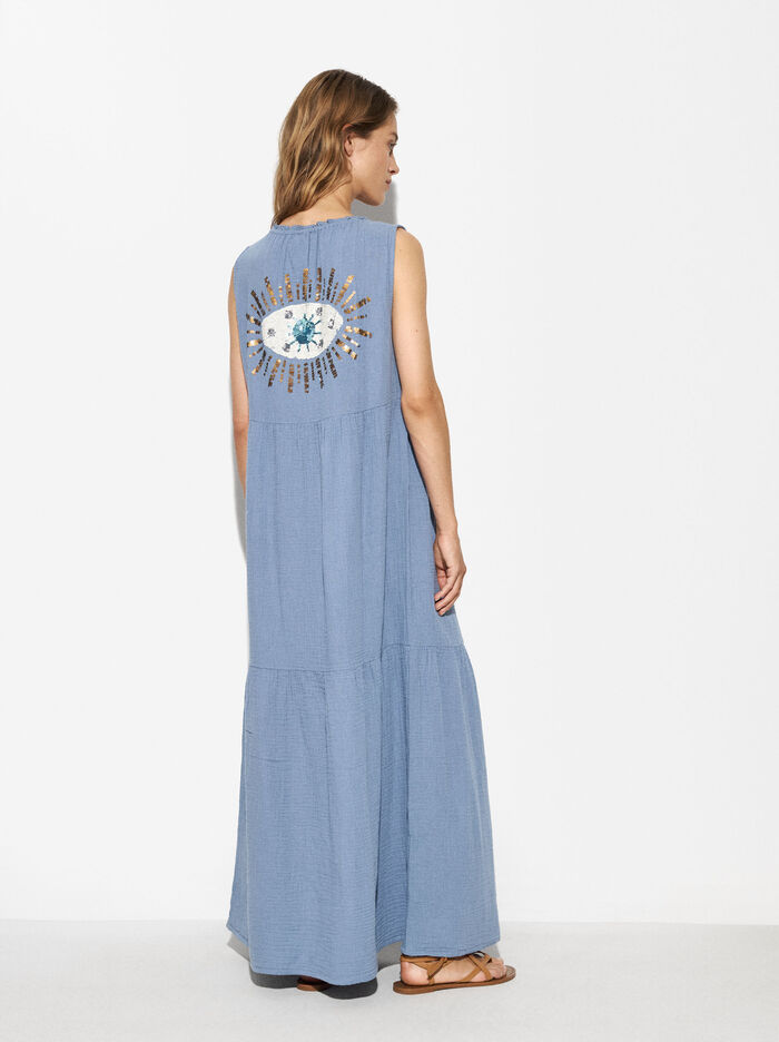 Long Dress With Back Application