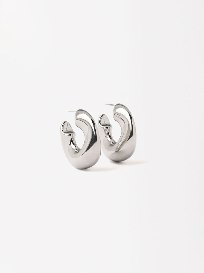 Earrings With Relief - Stainless Steel