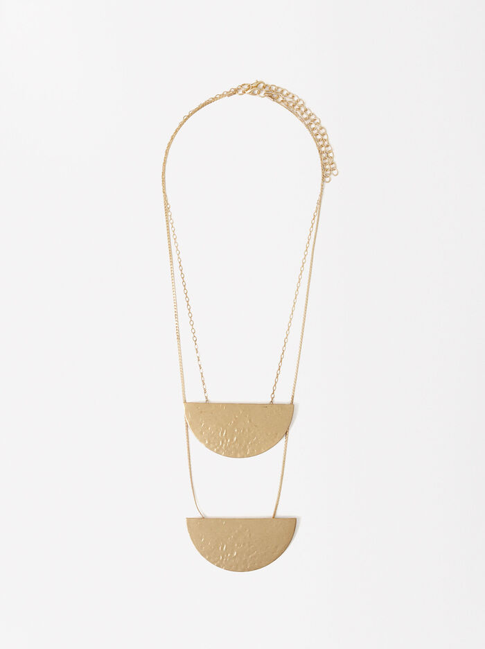 Set Of Necklaces With Geometric Pendant