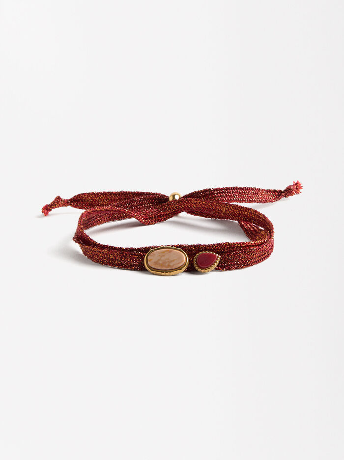 Pulsera Ajustable Con Piedras - Acero Inoxidable