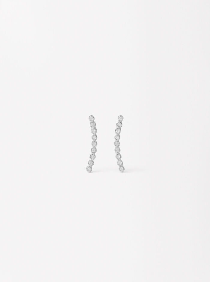 Earrings With Zirconia - Sterling Silver 925