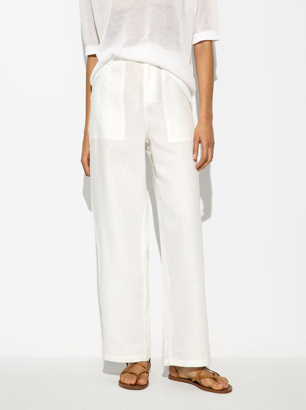 100% Linen Trousers image number 2.0