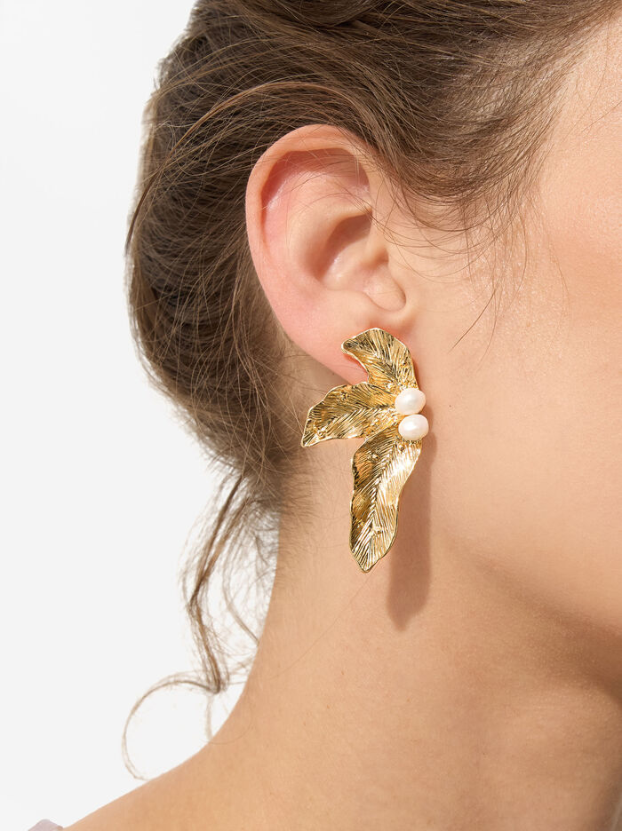 Ohrringe Blätter Mit Perlen