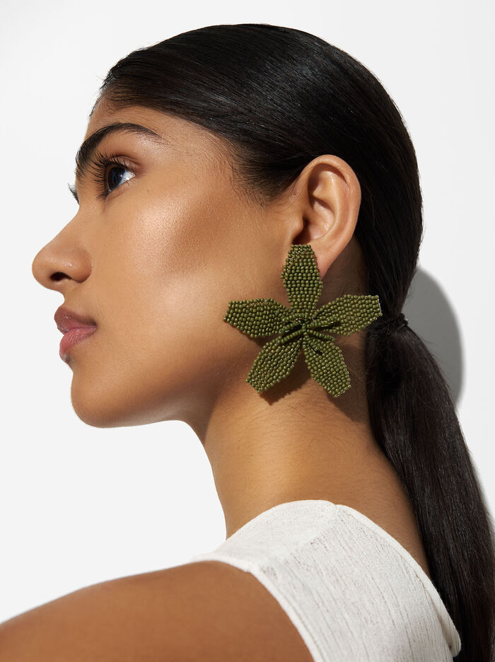 Maxi Flower Beaded Earrings