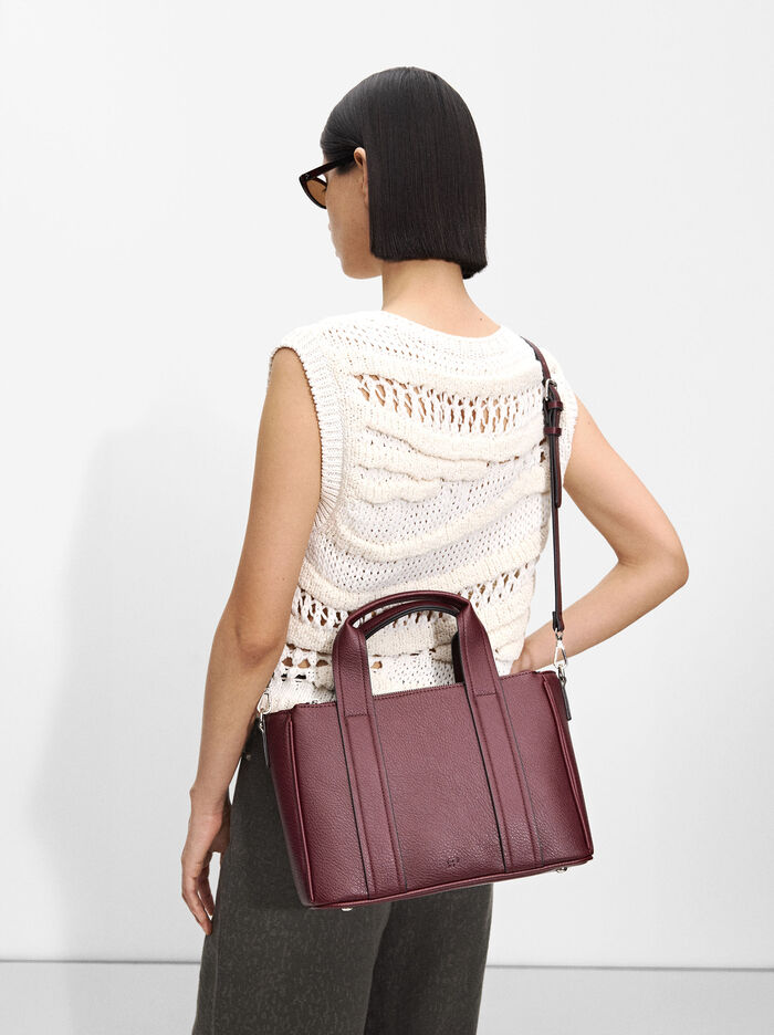 Bolso Tote Básico Con Textura