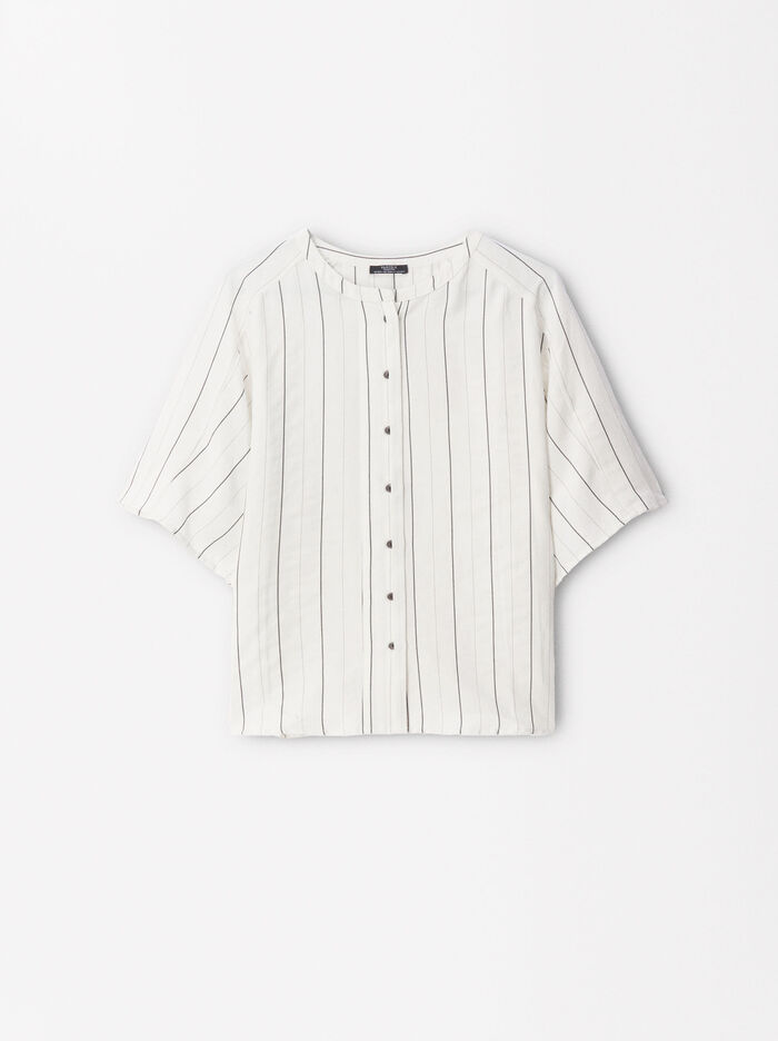 Short-Sleeved Shirt With Linen