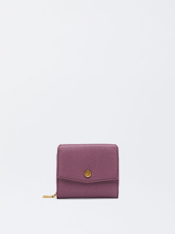 Wallet With Flap Closure, Pink, hi-res