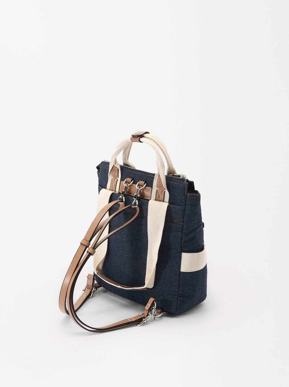 Denim Backpack With Multi-Way Straps image number 3.0