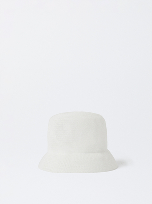 Knitted Bucket Hat, Ecru, hi-res
