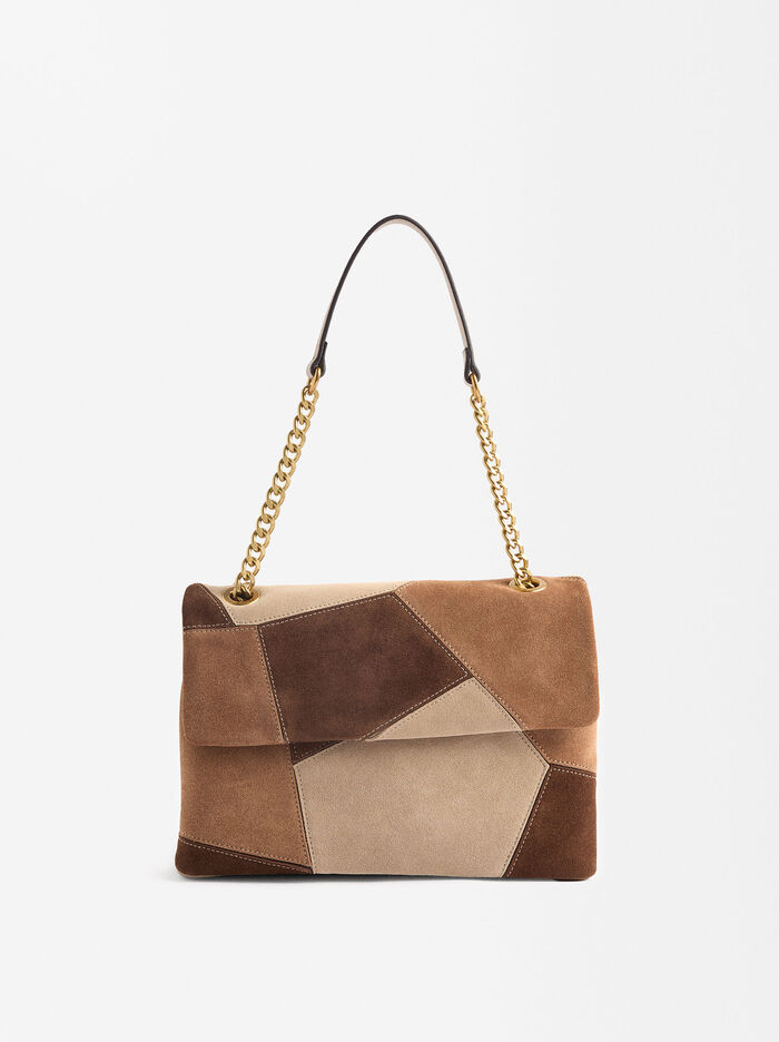 Bolso De Hombro De Piel Patchwork