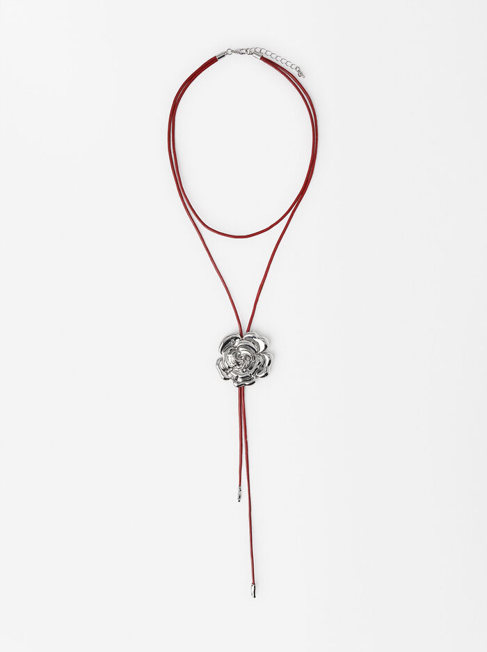 Rope Necklace With Flower