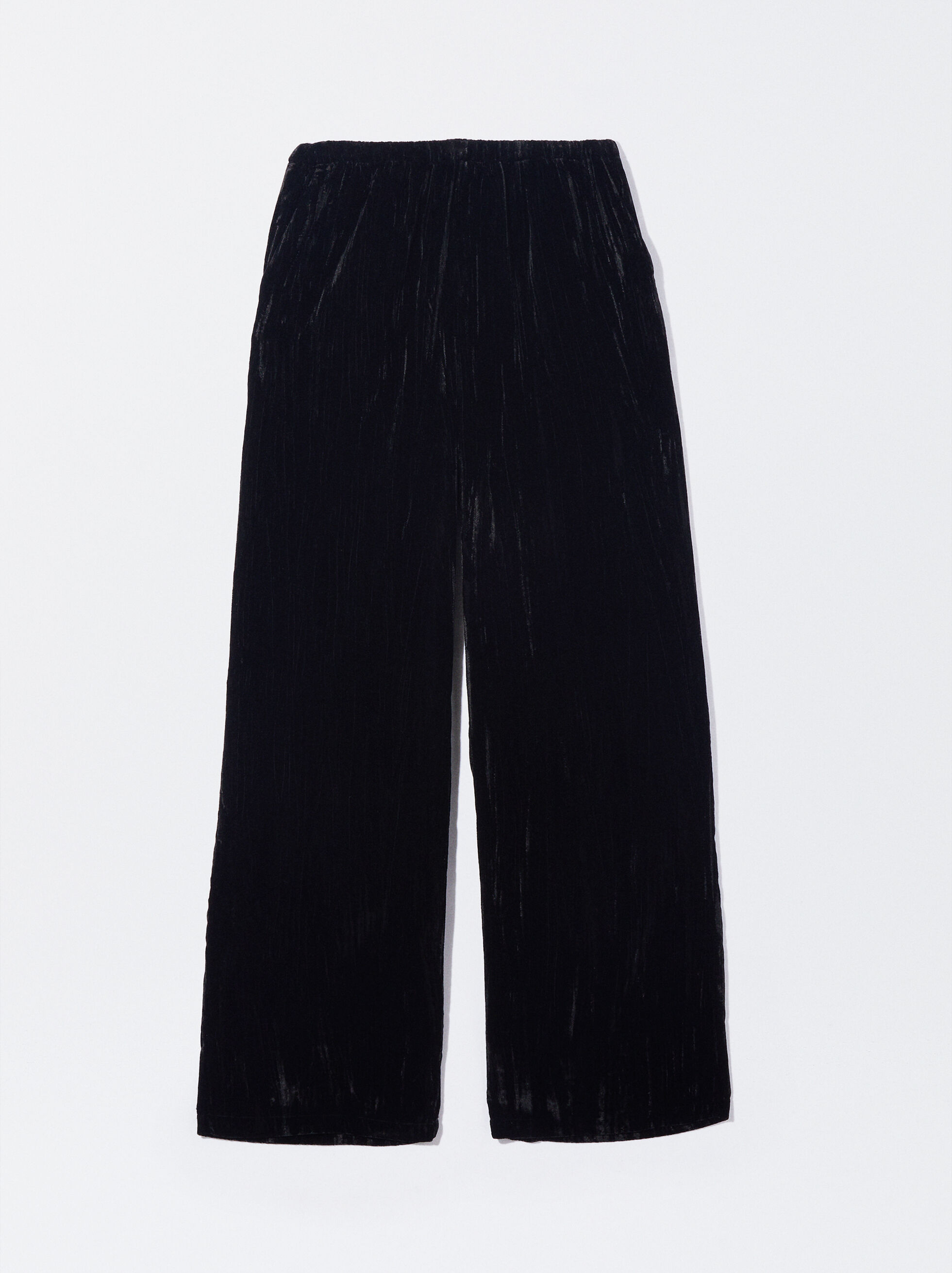 Buy SCOTCH & SODA Velvet High-Rise Flared Trousers | Black Color Women |  AJIO LUXE