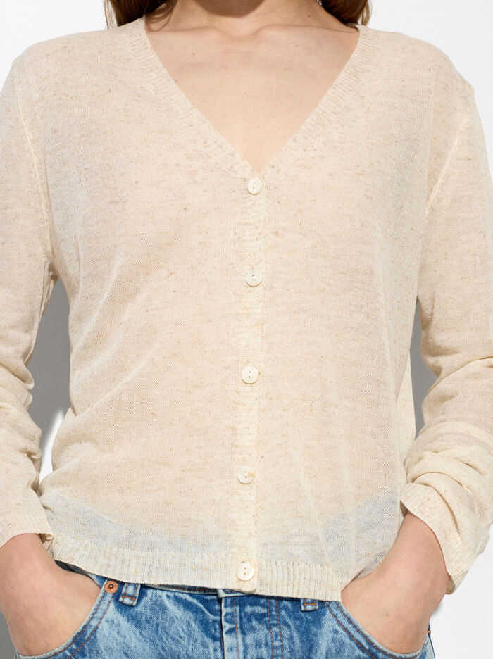 Semi-Transparent Knit Cardigan