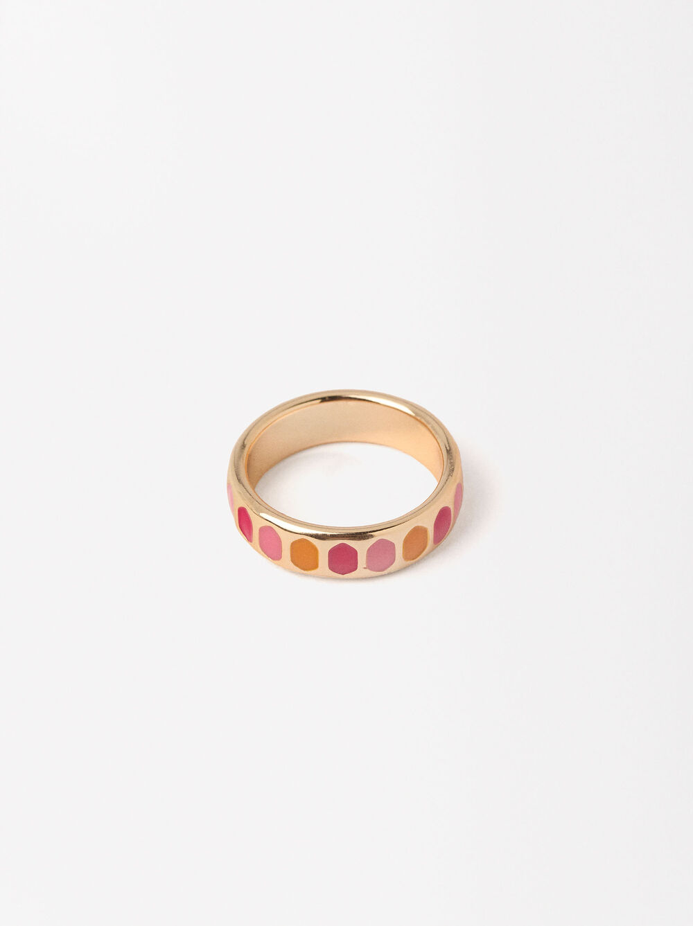 Golden Ring With Multicolor Details image number 2.0