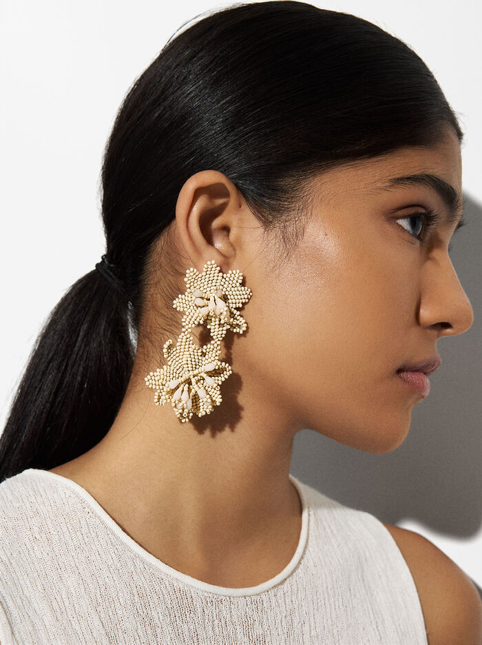 Maxi Flower Beaded Earrings