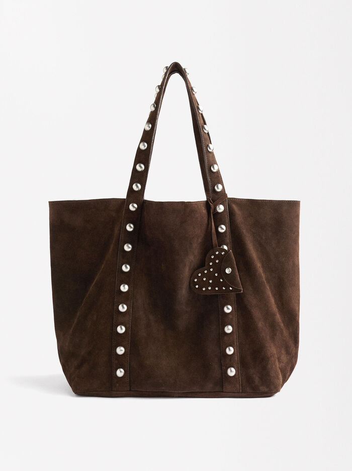 Bolso Shopper De Piel Con Tachuelas