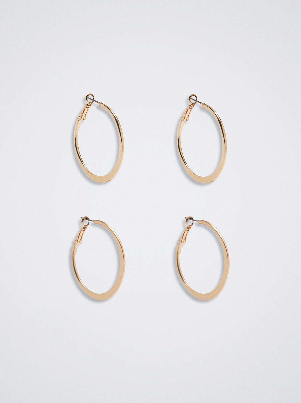 Set Of Golden Hoop Earrings image number 1.0