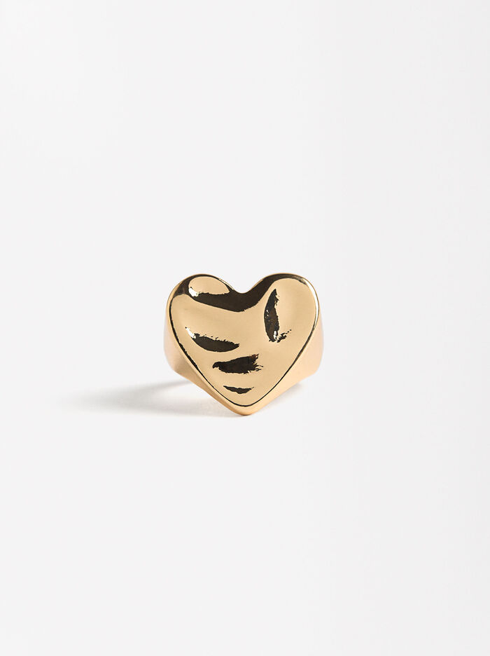 Anillo Corazón Con Relieve