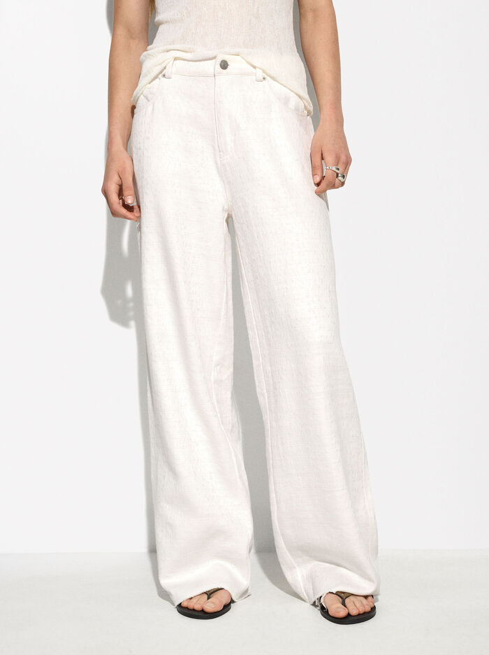 Textured Cotton Trousers