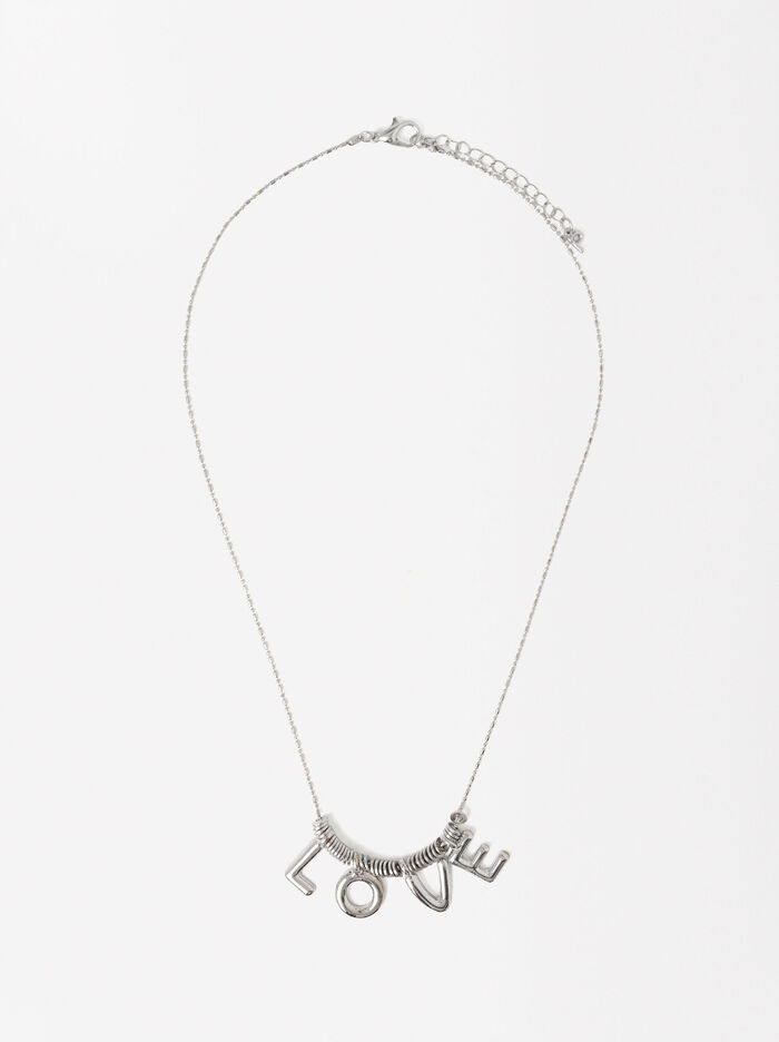 Silver Necklace Love