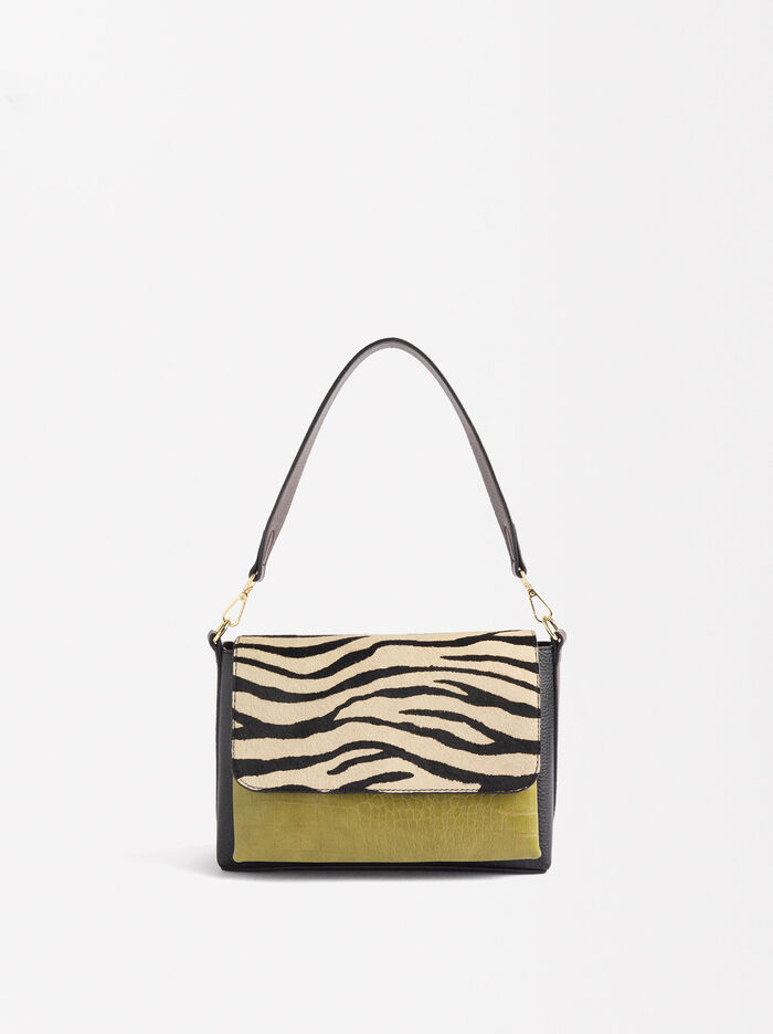 Bolso De Hombro Con Piel Estampado Animal 