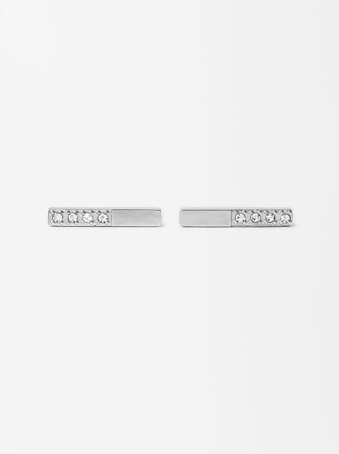 Short Crystal Earrings - Stainless Steel