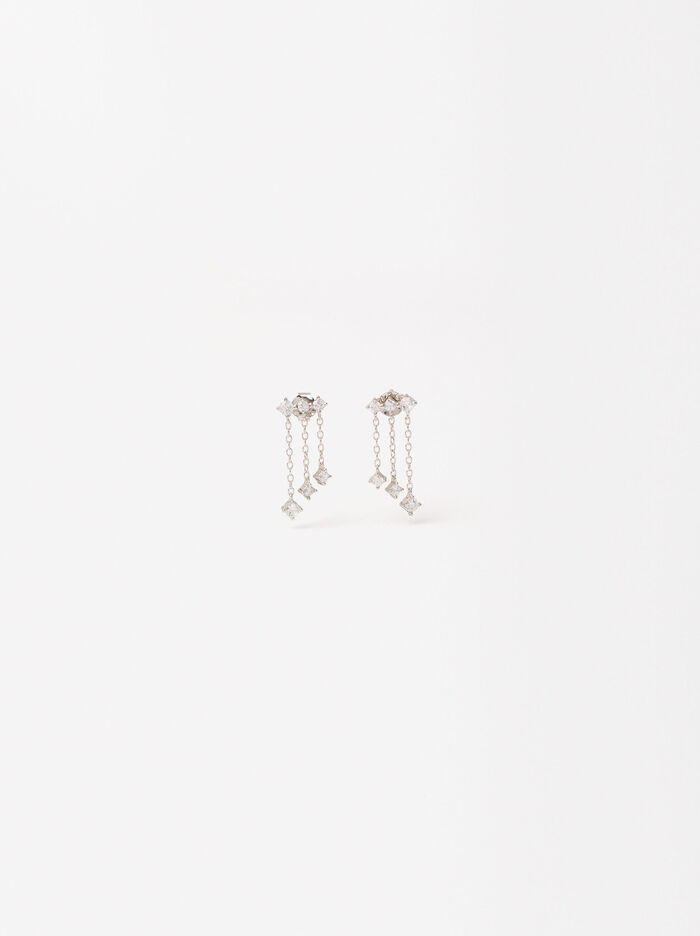 Cascade Zirconia Earrings - Sterling Silver 925