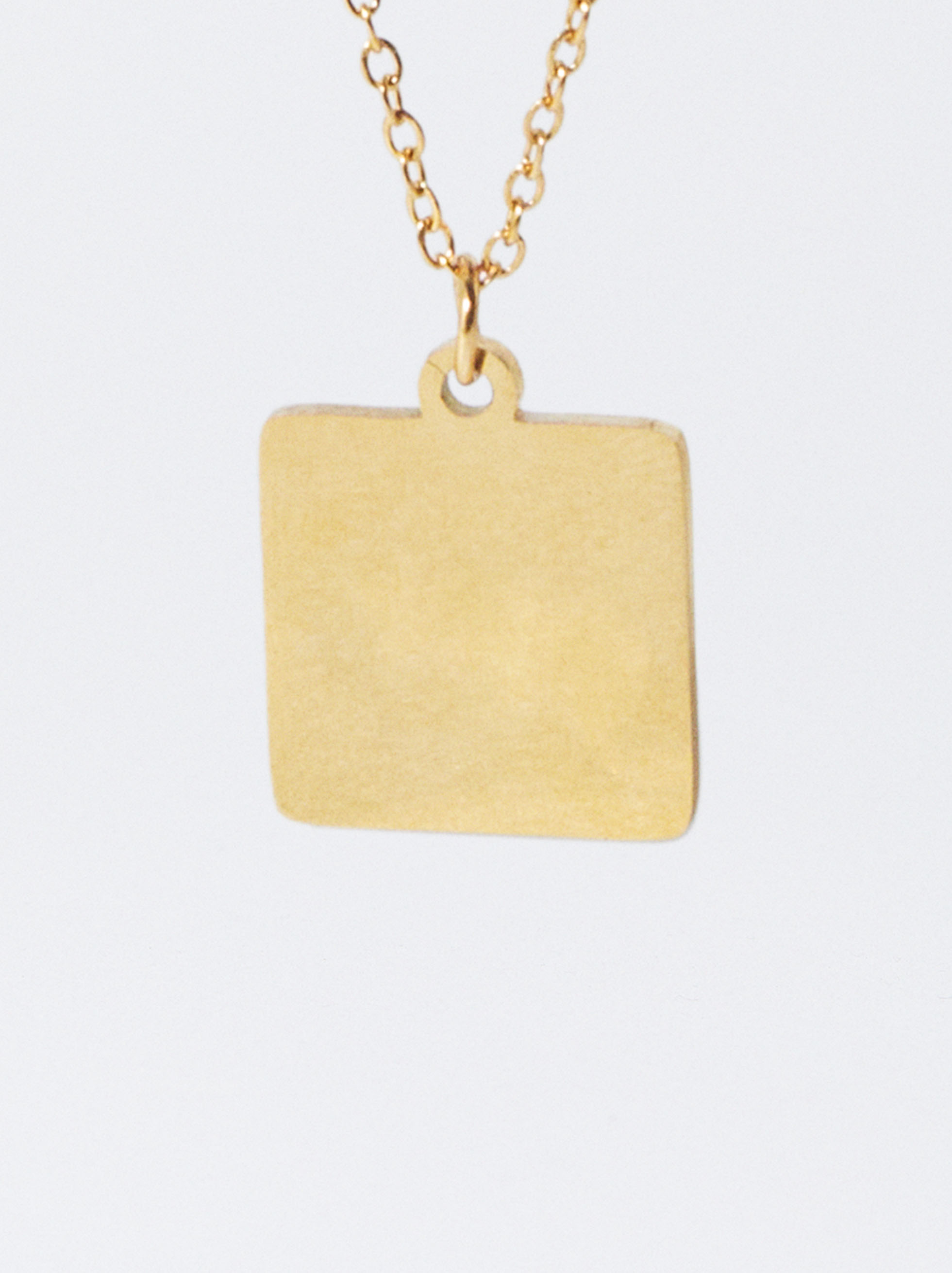 Online Exclusive - Gold Stainless Steel Necklace With Personalized Pendant image number 3.0