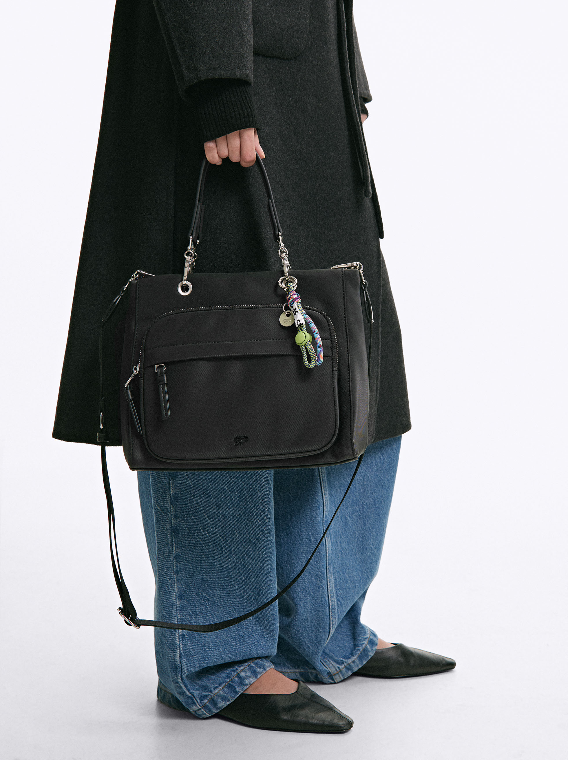 Tote Bag With Pendant Black | Parfois