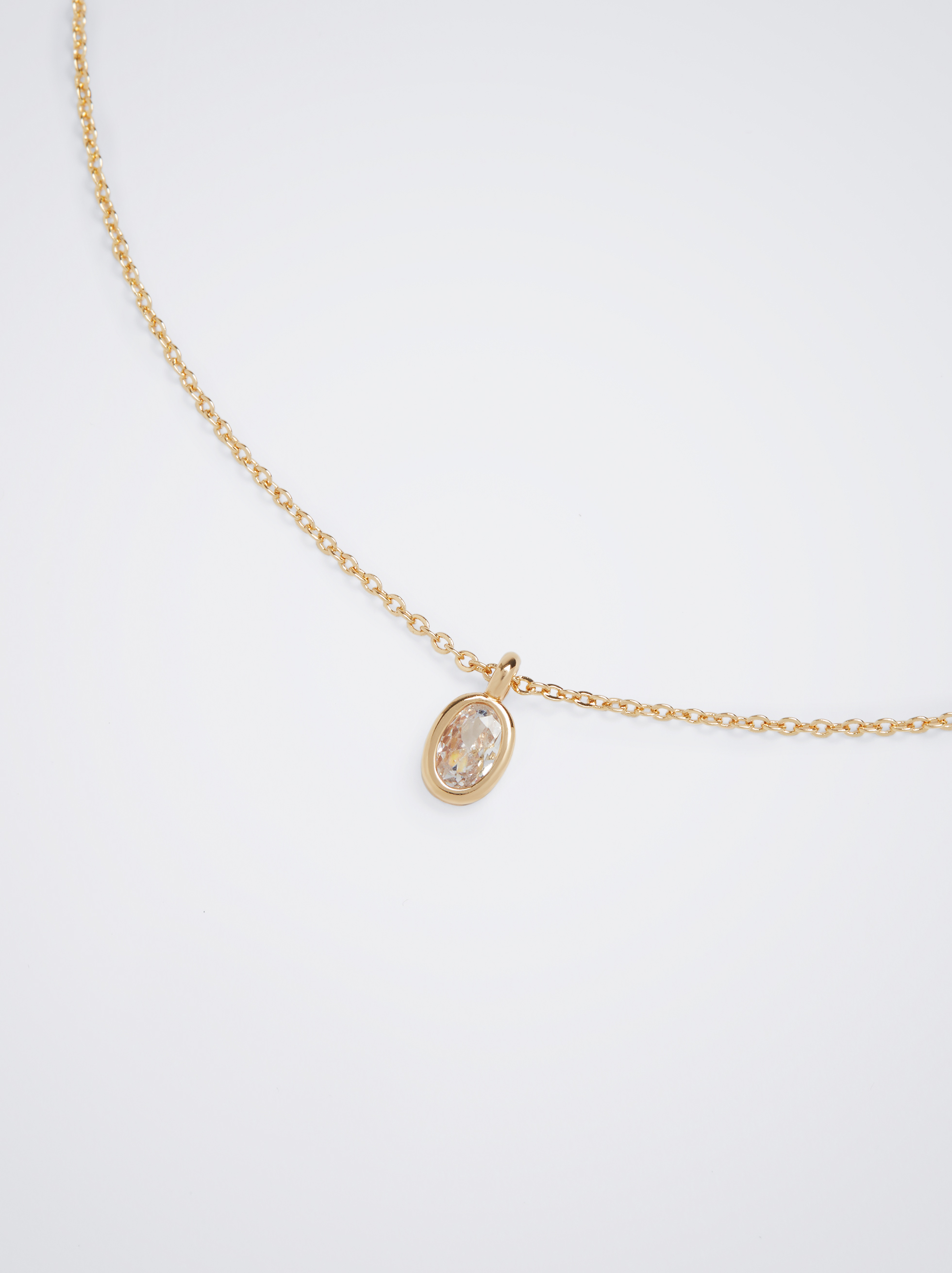 Golden Necklace With Zirconia image number 2.0