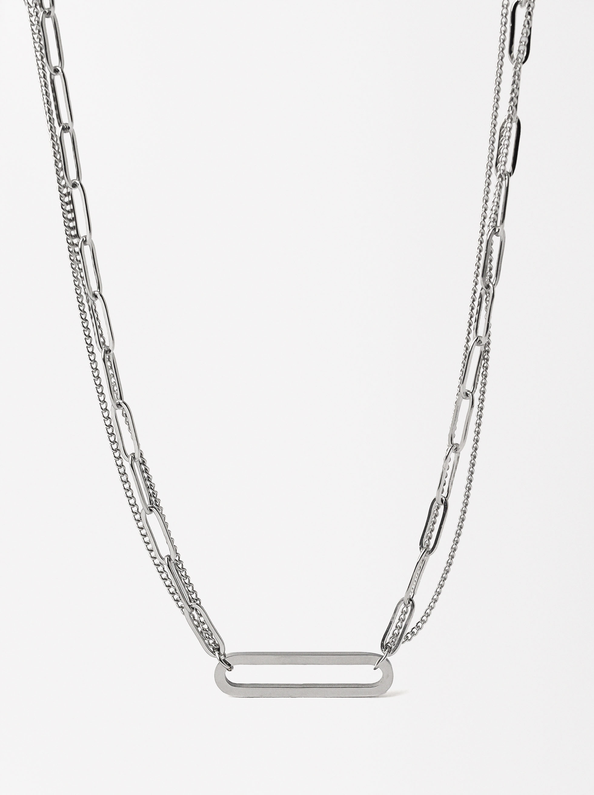 Necklace With Links - Stainless Steel image number 0.0